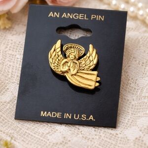 Estate Gold Angel Brooch